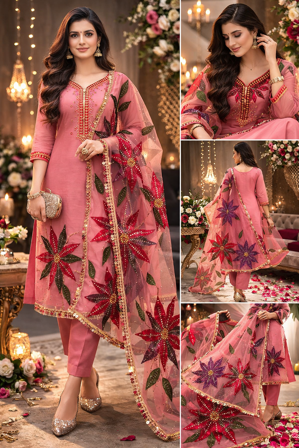 Organza Shirt Luxury Handwork Outfit