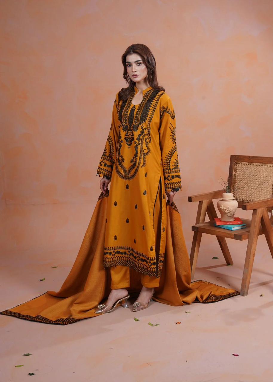 Royal Handmade Organza Embroidered Suit