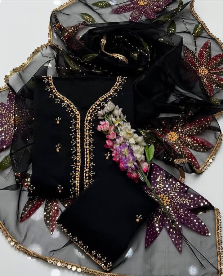 Organza Shirt Luxury Handwork Outfit