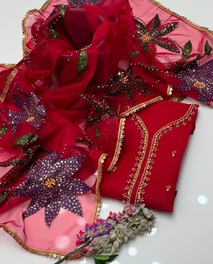 Organza Shirt Luxury Handwork Outfit